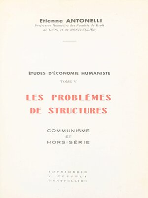 cover image of Études d'économie humaniste (5)